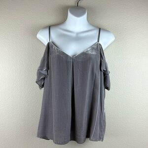 JOIE Womens Gray Lined Flowy Off Shoulder Top Size Small